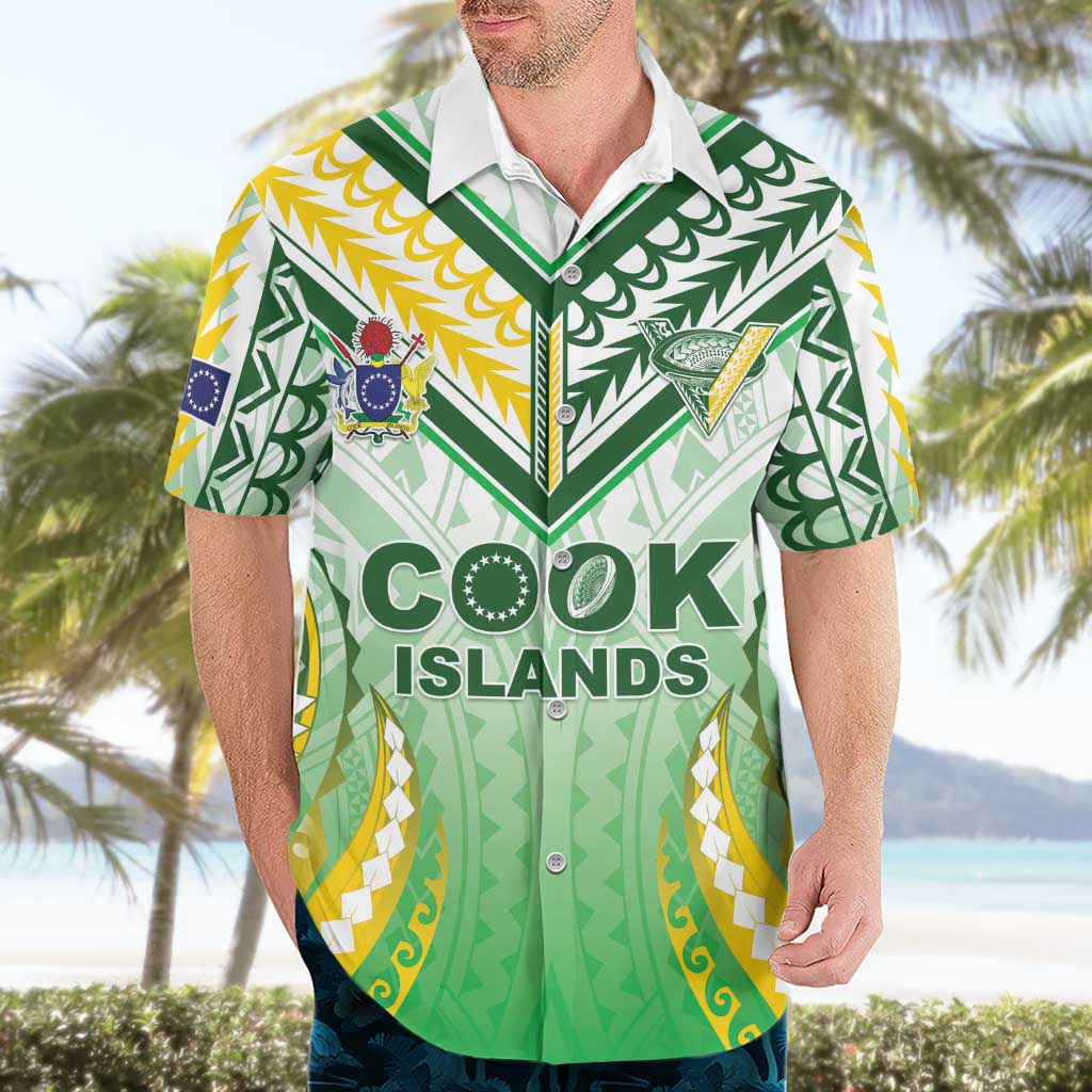 Custom Cook Islands Rugby Hawaiian Shirt Unique Style White Version - Polynesian Pride