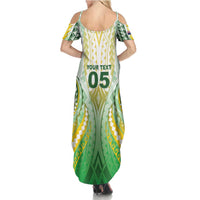 Custom Cook Islands Rugby Summer Maxi Dress Unique Style White Version - Polynesian Pride