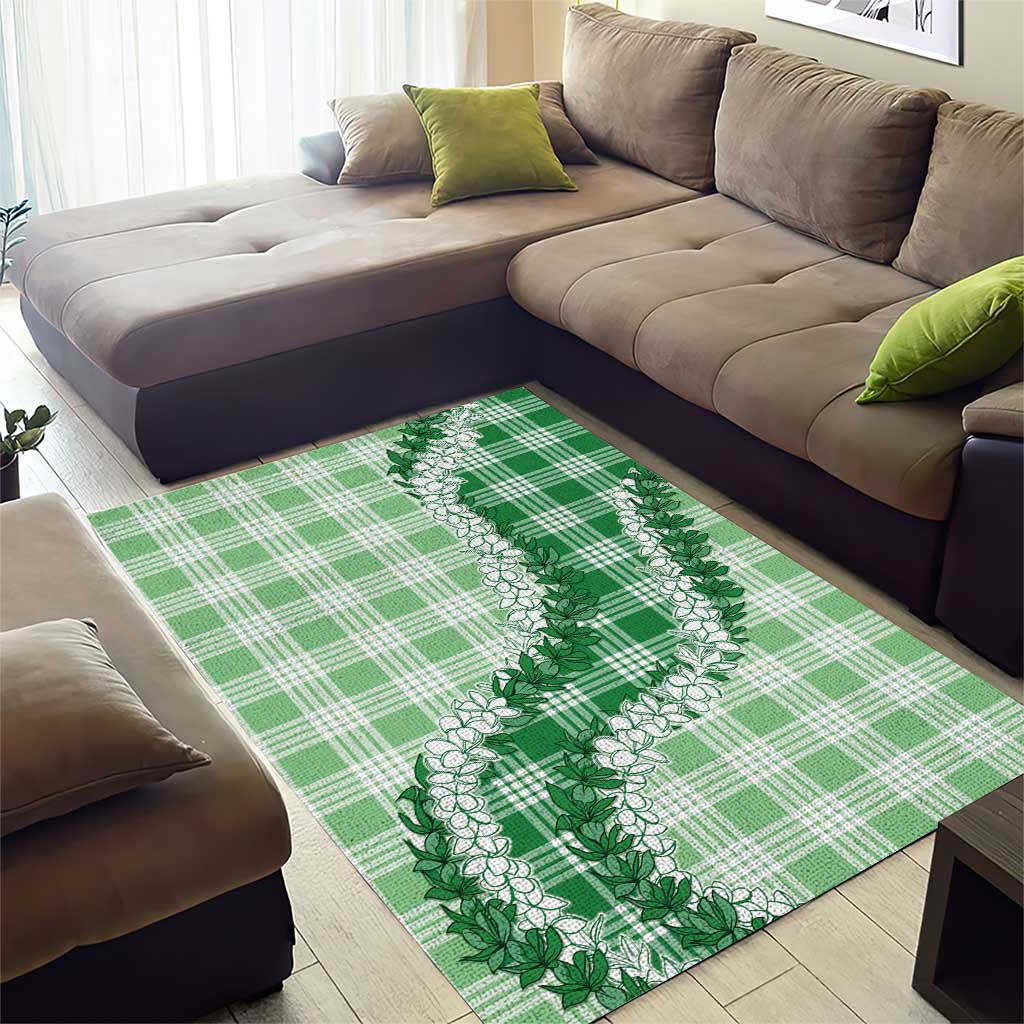 Green Hawaii Palaka Area Rug Hawaiian Honohono Lei