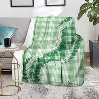 Green Hawaii Palaka Blanket Hawaiian Honohono Lei