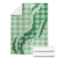Green Hawaii Palaka Blanket Hawaiian Honohono Lei
