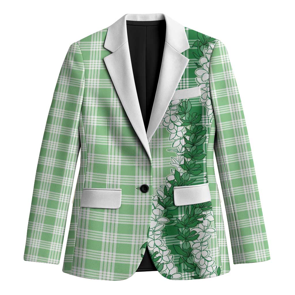 Green Hawaii Palaka Blazer Hawaiian Honohono Lei