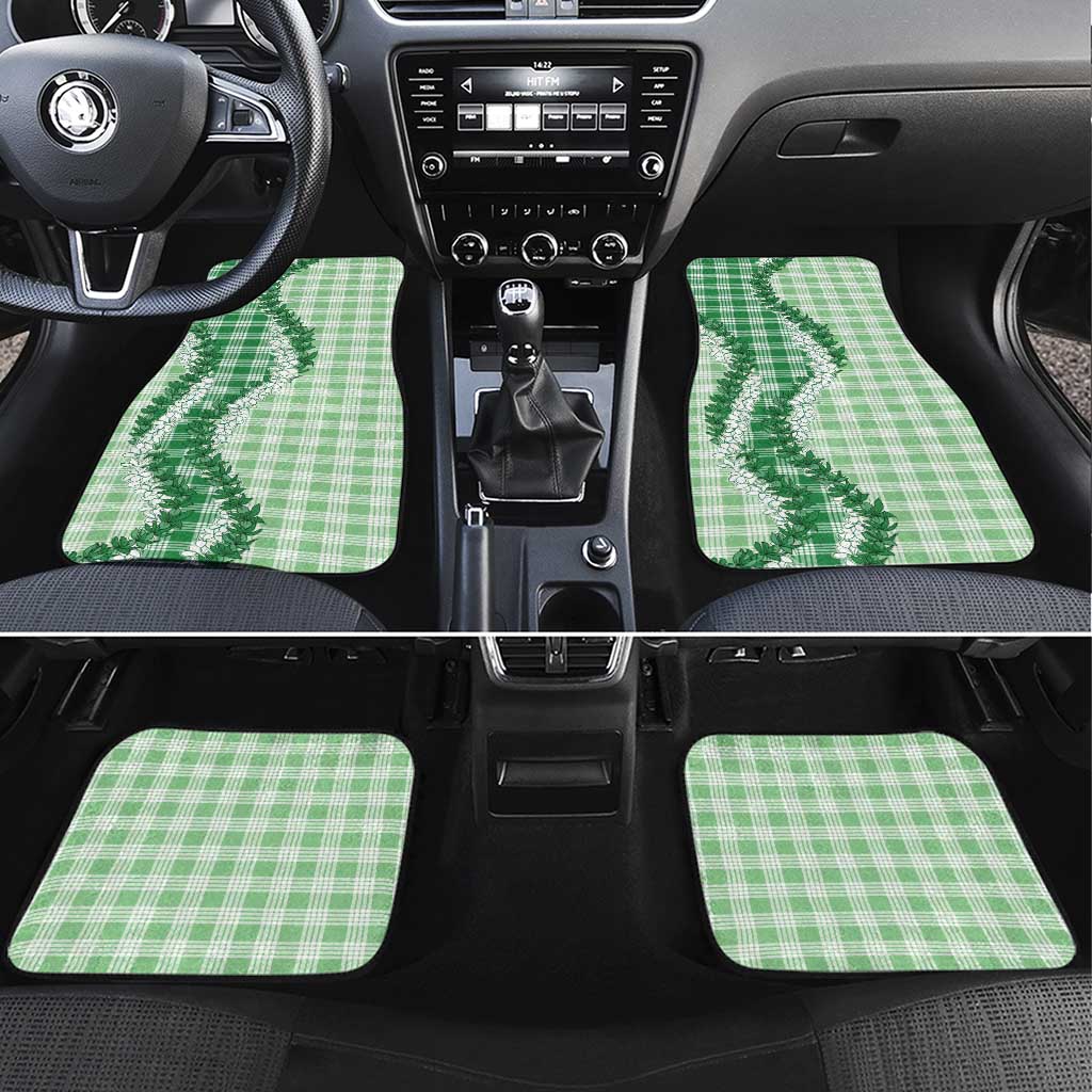 Green Hawaii Palaka Car Mats Hawaiian Honohono Lei