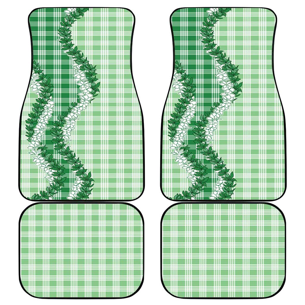 Green Hawaii Palaka Car Mats Hawaiian Honohono Lei