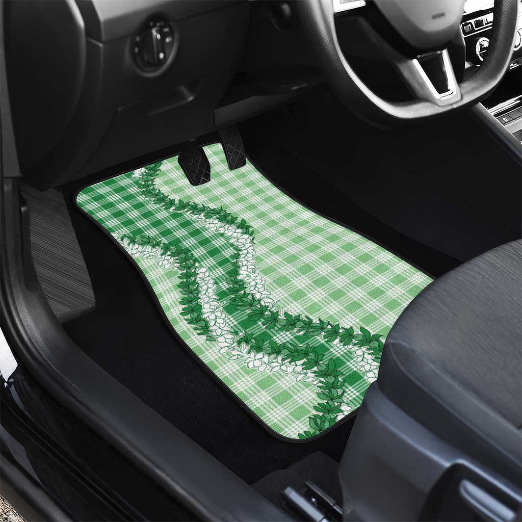 Green Hawaii Palaka Car Mats Hawaiian Honohono Lei