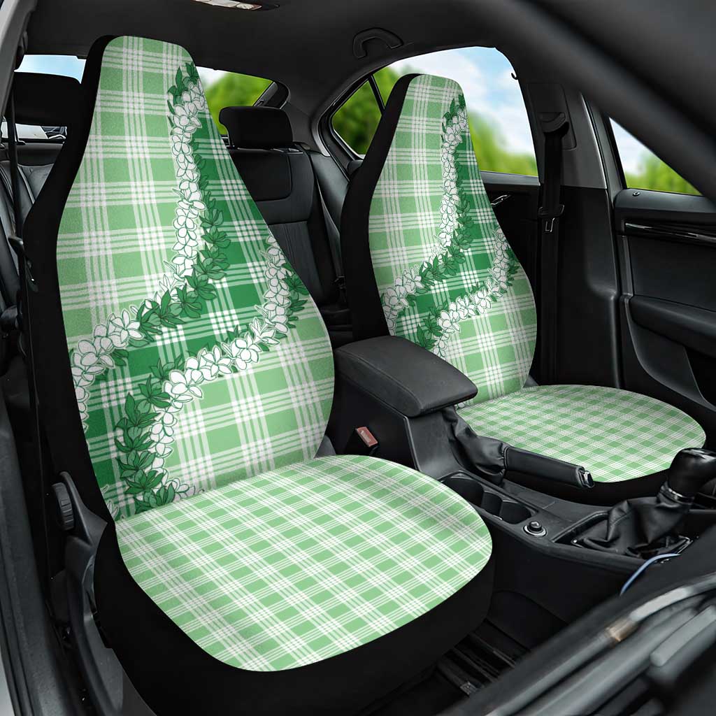 Green Hawaii Palaka Car Seat Cover Hawaiian Honohono Lei