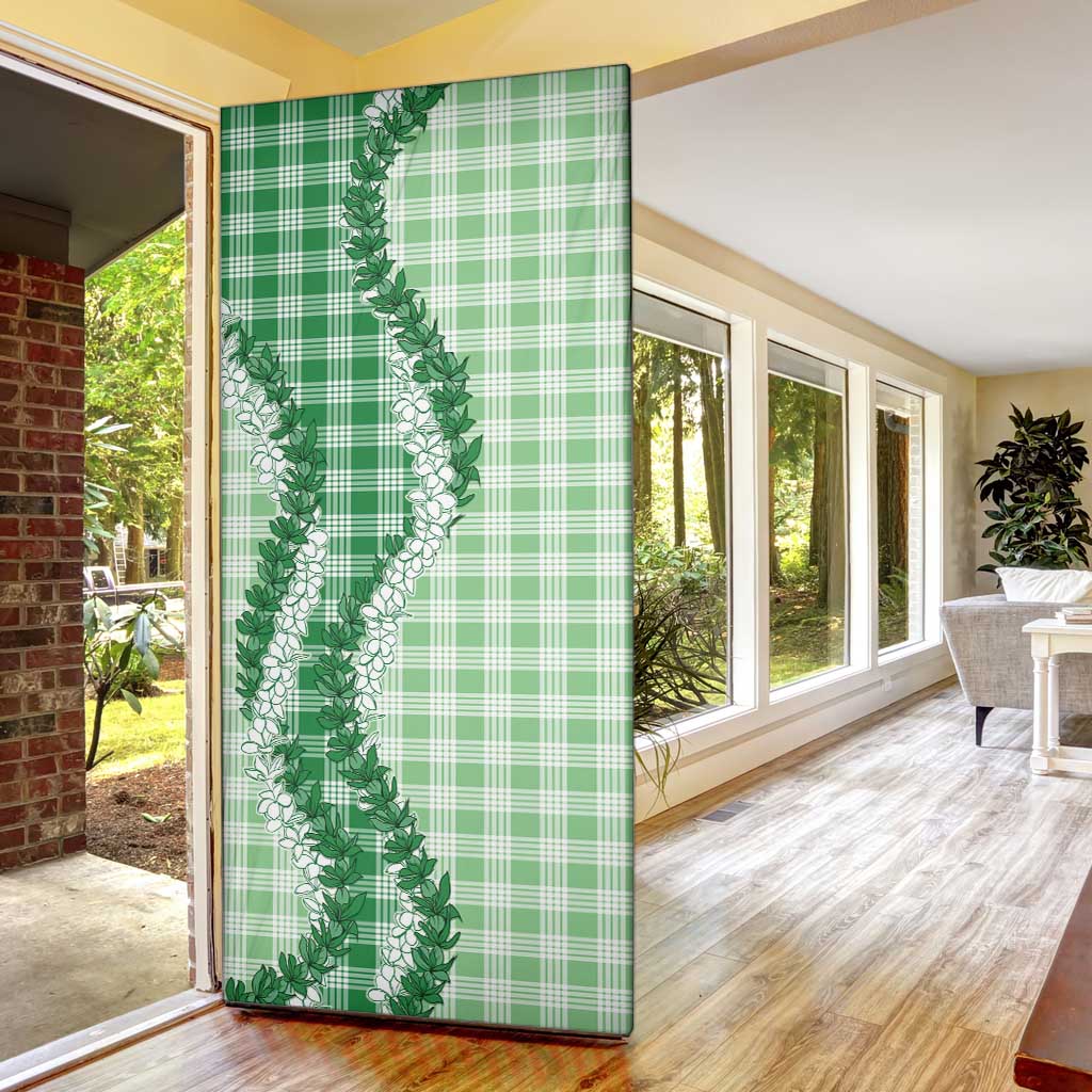 Green Hawaii Palaka Door Cover Hawaiian Honohono Lei