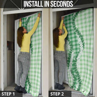 Green Hawaii Palaka Door Cover Hawaiian Honohono Lei