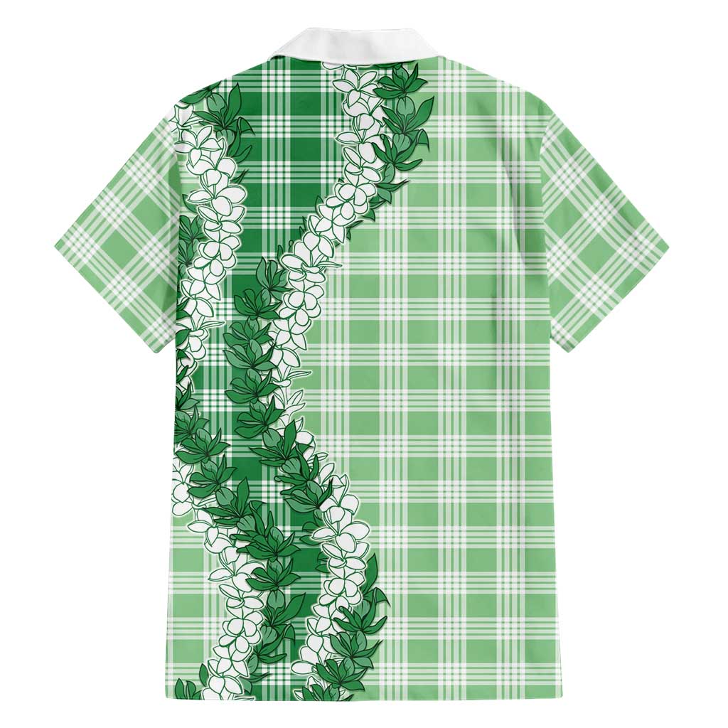 Green Hawaii Palaka Family Matching Mermaid Dress and Hawaiian Shirt Hawaiian Honohono Lei LT05 - Polynesian Pride