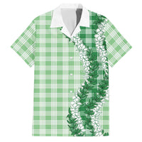 Green Hawaii Palaka Family Matching Summer Maxi Dress and Hawaiian Shirt Hawaiian Honohono Lei LT05 Dad's Shirt - Short Sleeve Green - Polynesian Pride