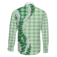 Green Hawaii Palaka Family Matching Tank Maxi Dress and Hawaiian Shirt Hawaiian Honohono Lei LT05 - Polynesian Pride