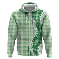 Green Hawaii Palaka Hoodie Hawaiian Honohono Lei