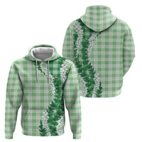 Green Hawaii Palaka Hoodie Hawaiian Honohono Lei