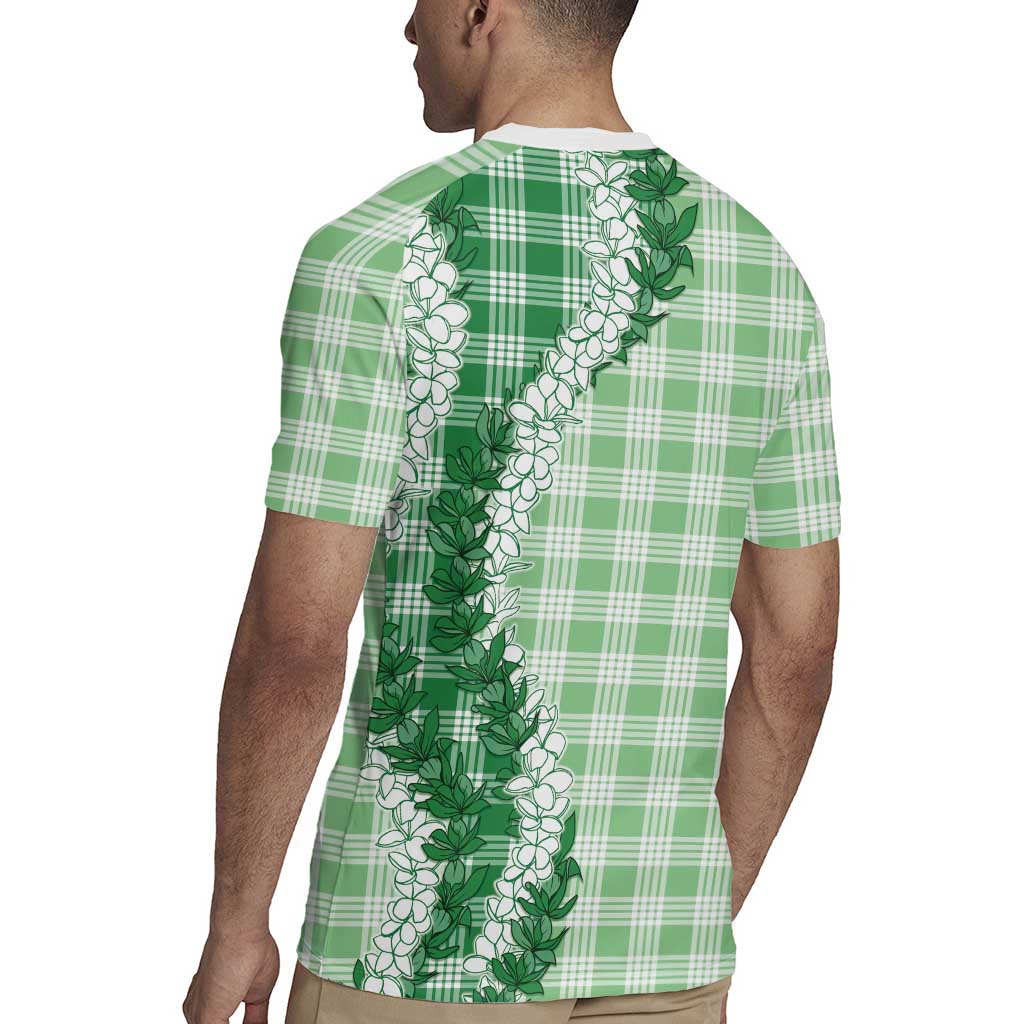 Green Hawaii Palaka Rugby Jersey Hawaiian Honohono Lei