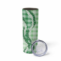 Green Hawaii Palaka Skinny Tumbler Hawaiian Honohono Lei