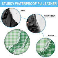Green Hawaii Palaka Spare Tire Cover Hawaiian Honohono Lei