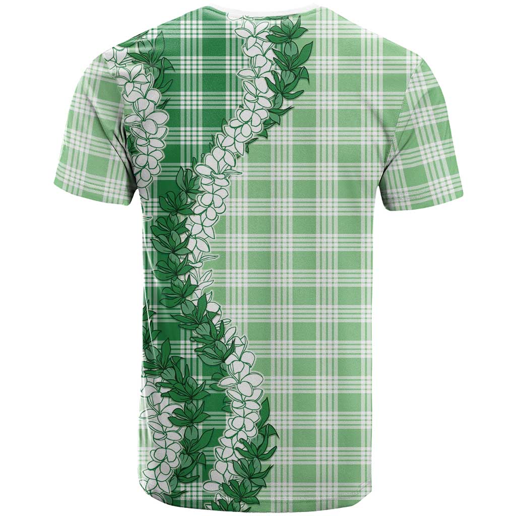 Green Hawaii Palaka T Shirt Hawaiian Honohono Lei
