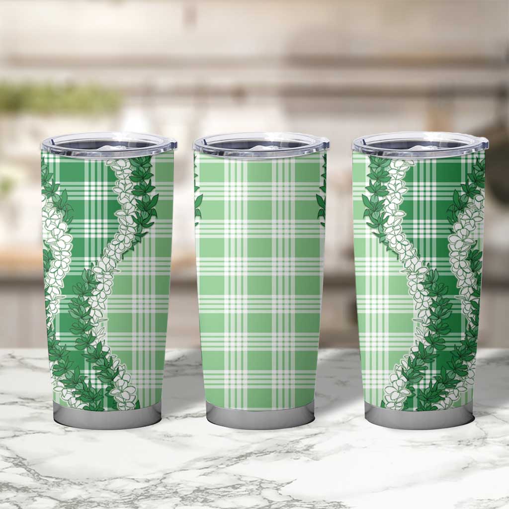 Green Hawaii Palaka Tumbler Cup Hawaiian Honohono Lei
