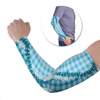 Blue Hawaii Palaka Arm Sleeves Hawaiian Honohono Lei
