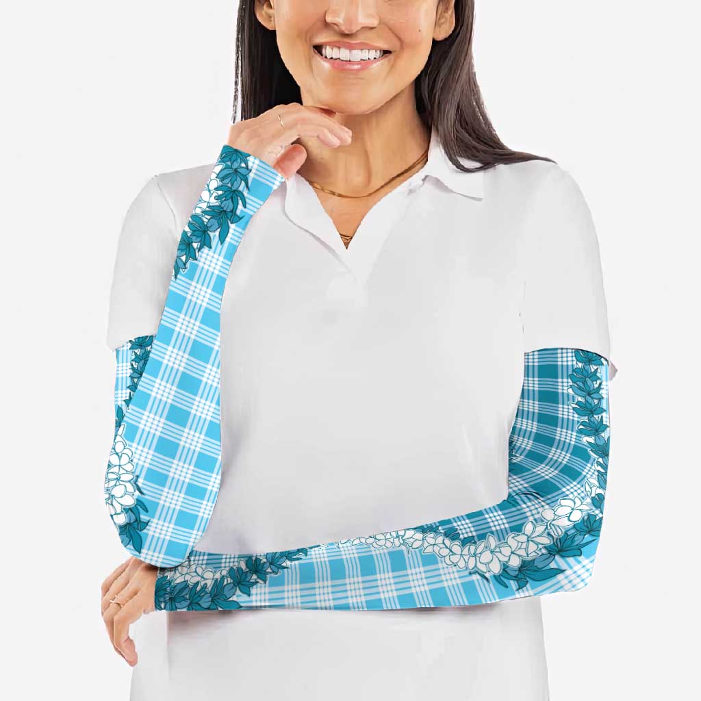 Blue Hawaii Palaka Arm Sleeves Hawaiian Honohono Lei