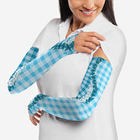 Blue Hawaii Palaka Arm Sleeves Hawaiian Honohono Lei