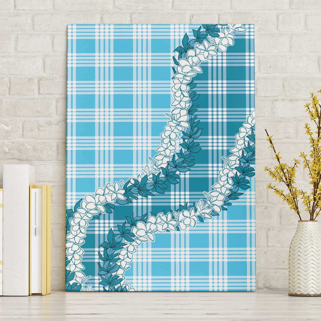 Blue Hawaii Palaka Canvas Wall Art Hawaiian Honohono Lei