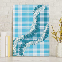 Blue Hawaii Palaka Canvas Wall Art Hawaiian Honohono Lei