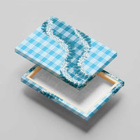 Blue Hawaii Palaka Canvas Wall Art Hawaiian Honohono Lei