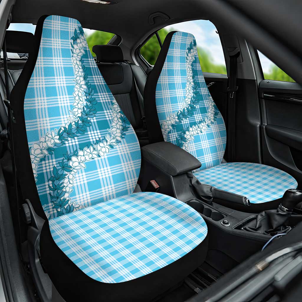 Blue Hawaii Palaka Car Seat Cover Hawaiian Honohono Lei