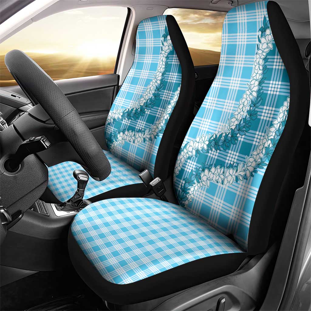 Blue Hawaii Palaka Car Seat Cover Hawaiian Honohono Lei