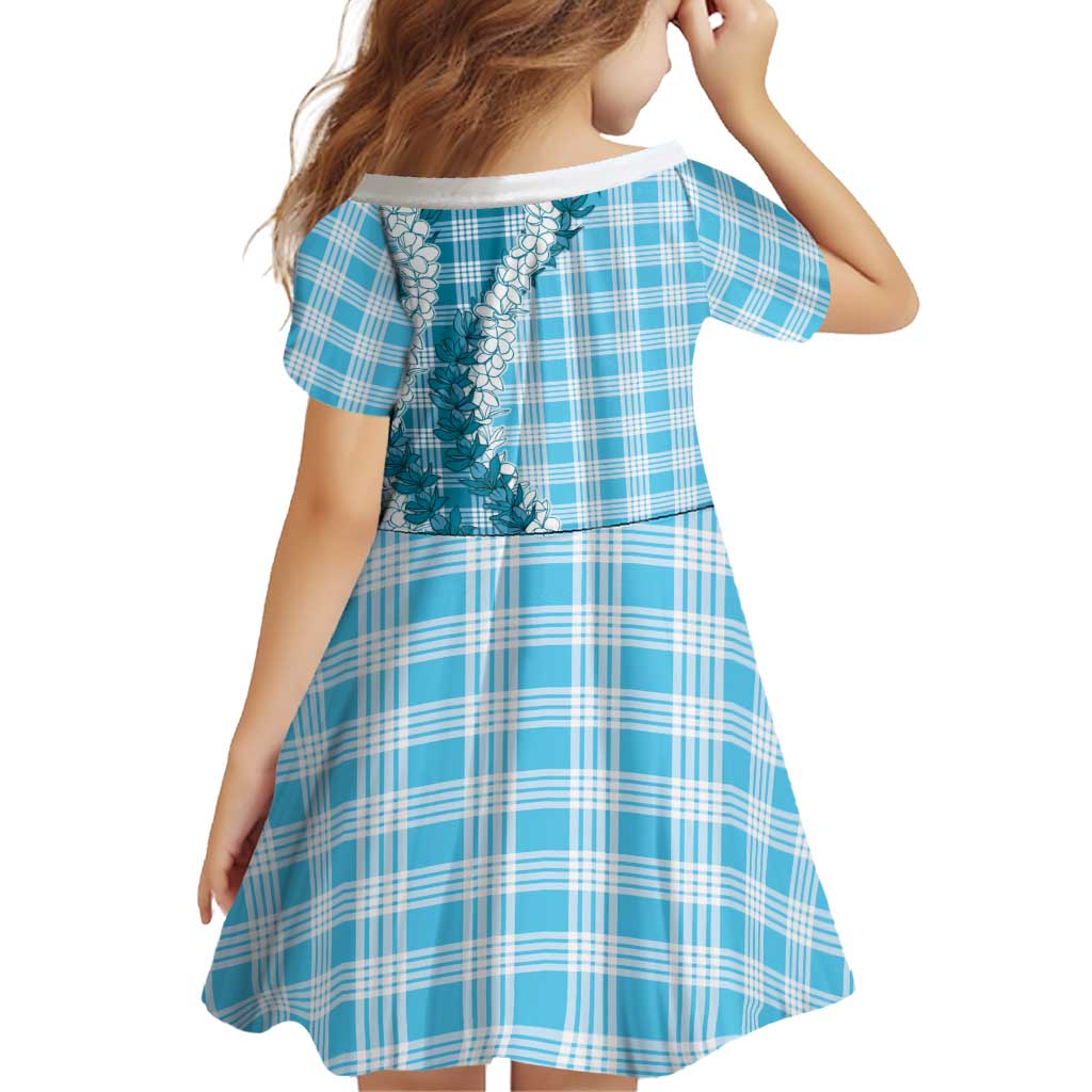 Blue Hawaii Palaka Family Matching Off Shoulder Short Dress and Hawaiian Shirt Hawaiian Honohono Lei LT05 - Polynesian Pride