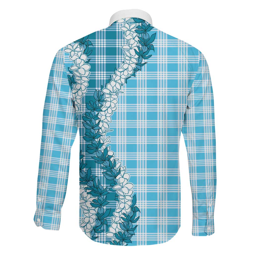 Blue Hawaii Palaka Family Matching Off Shoulder Short Dress and Hawaiian Shirt Hawaiian Honohono Lei LT05 - Polynesian Pride