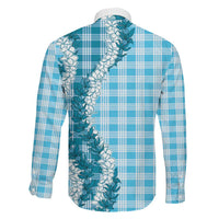 Blue Hawaii Palaka Family Matching Summer Maxi Dress and Hawaiian Shirt Hawaiian Honohono Lei LT05 - Polynesian Pride
