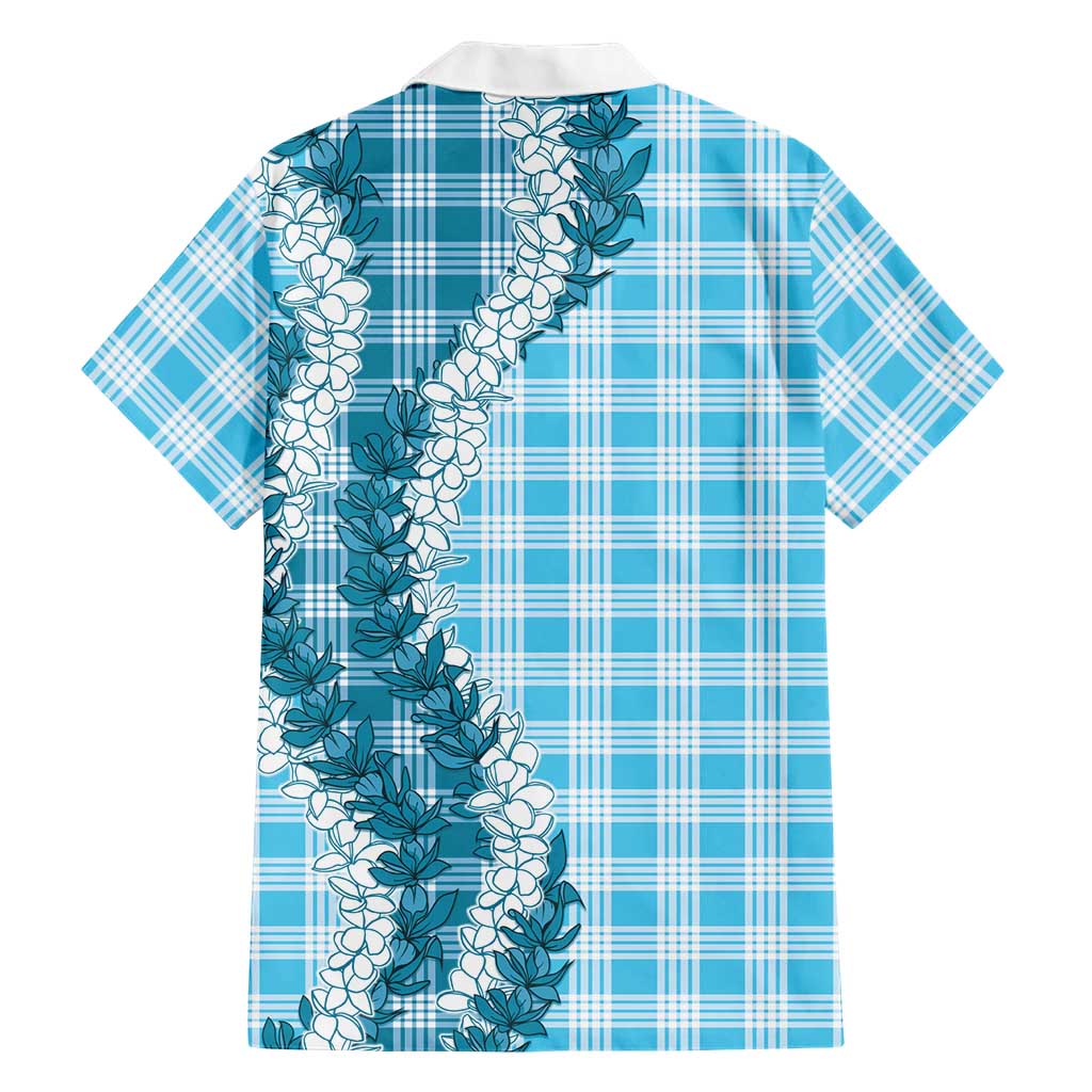 Blue Hawaii Palaka Family Matching Tank Maxi Dress and Hawaiian Shirt Hawaiian Honohono Lei LT05 - Polynesian Pride