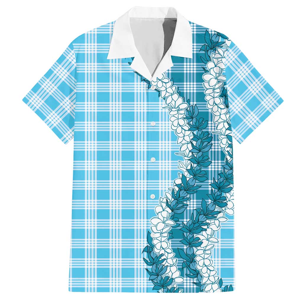 Blue Hawaii Palaka Hawaiian Shirt Hawaiian Honohono Lei LT05 Blue - Polynesian Pride
