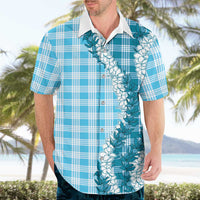 Blue Hawaii Palaka Hawaiian Shirt Hawaiian Honohono Lei LT05 - Polynesian Pride
