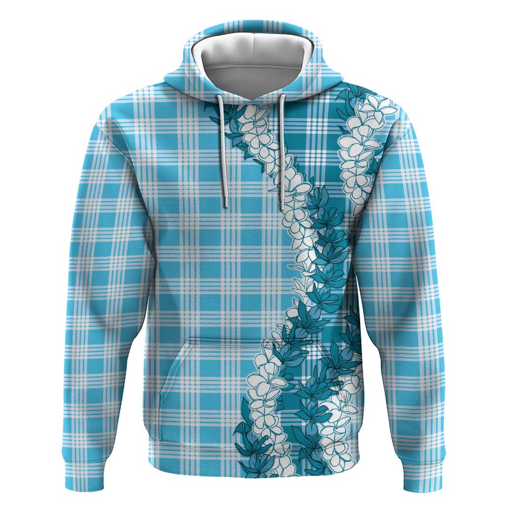Blue Hawaii Palaka Hoodie Hawaiian Honohono Lei