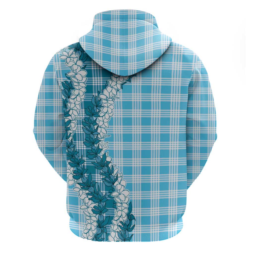 Blue Hawaii Palaka Hoodie Hawaiian Honohono Lei