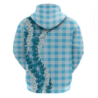Blue Hawaii Palaka Hoodie Hawaiian Honohono Lei