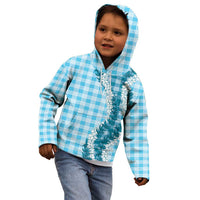 Blue Hawaii Palaka Kid Hoodie Hawaiian Honohono Lei