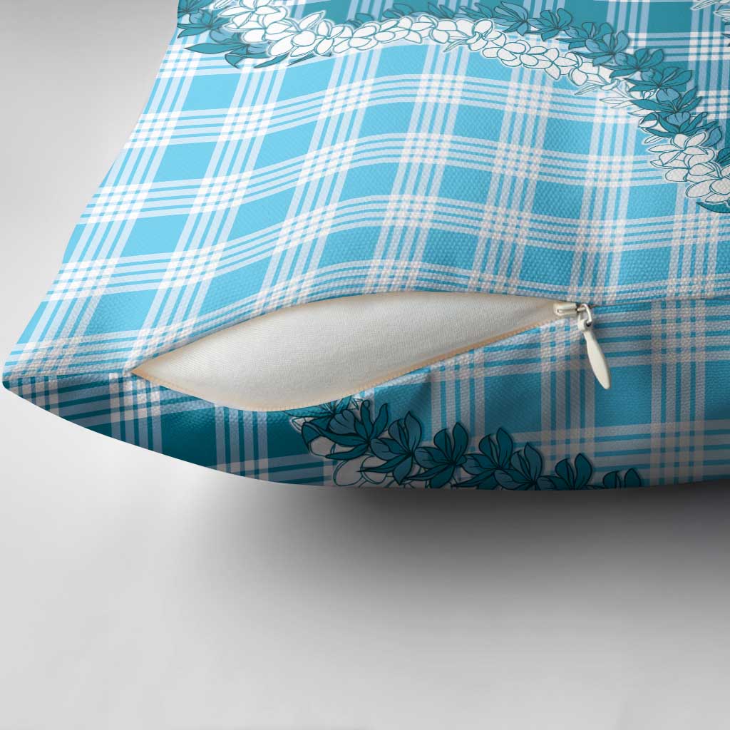 Blue Hawaii Palaka Pillow Cover Hawaiian Honohono Lei