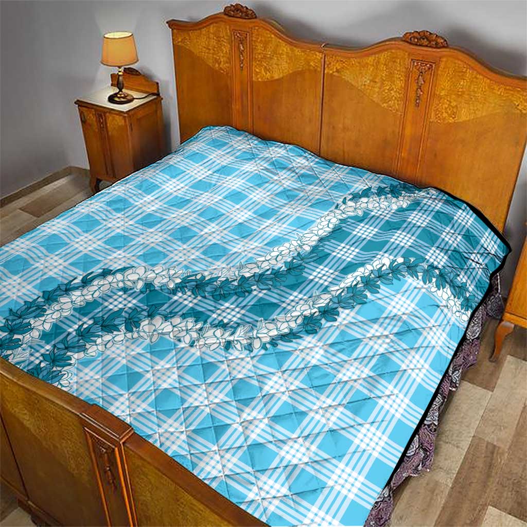 Blue Hawaii Palaka Quilt Hawaiian Honohono Lei