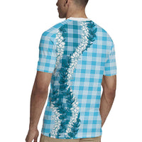 Blue Hawaii Palaka Rugby Jersey Hawaiian Honohono Lei