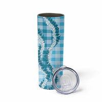 Blue Hawaii Palaka Skinny Tumbler Hawaiian Honohono Lei