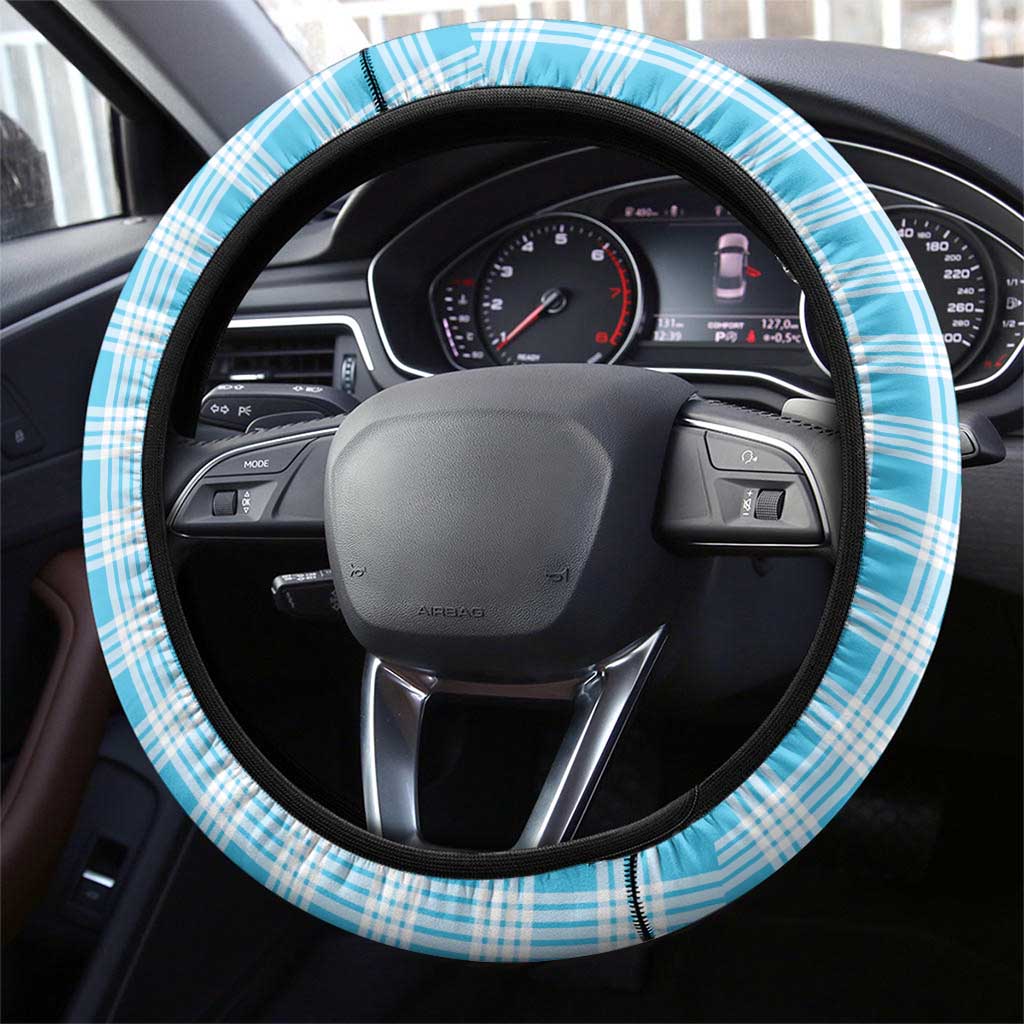 Blue Hawaii Palaka Steering Wheel Cover Hawaiian Honohono Lei