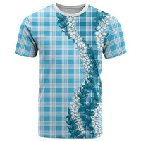 Blue Hawaii Palaka T Shirt Hawaiian Honohono Lei