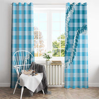 Blue Hawaii Palaka Window Curtain Hawaiian Honohono Lei