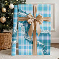 Blue Hawaii Palaka Wrapping Paper Hawaiian Honohono Lei