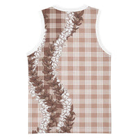 Beige Hawaii Palaka Basketball Jersey Hawaiian Honohono Lei