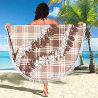 Beige Hawaii Palaka Beach Blanket Hawaiian Honohono Lei